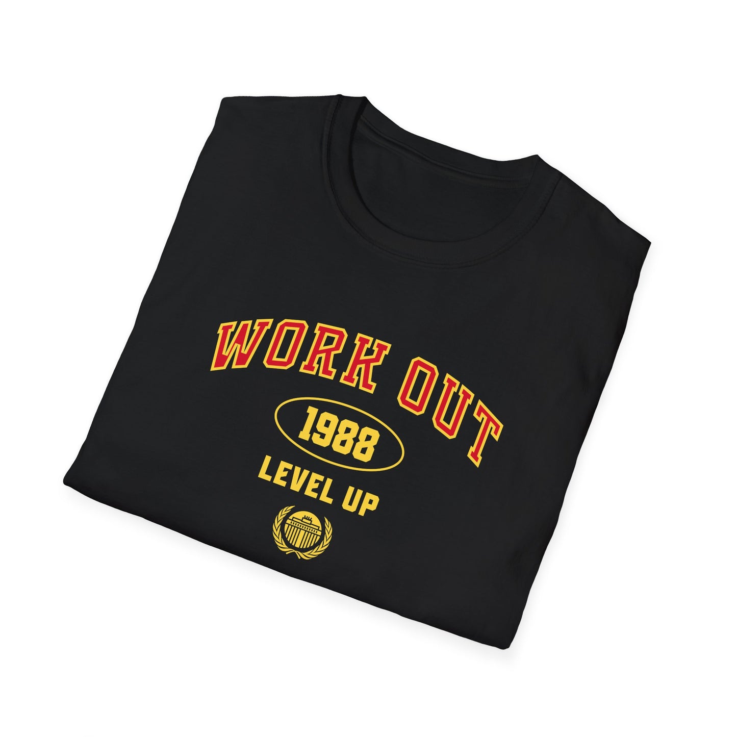 Workout Level Up 1988 T-Shirt — Retro Gym Fitness Tee