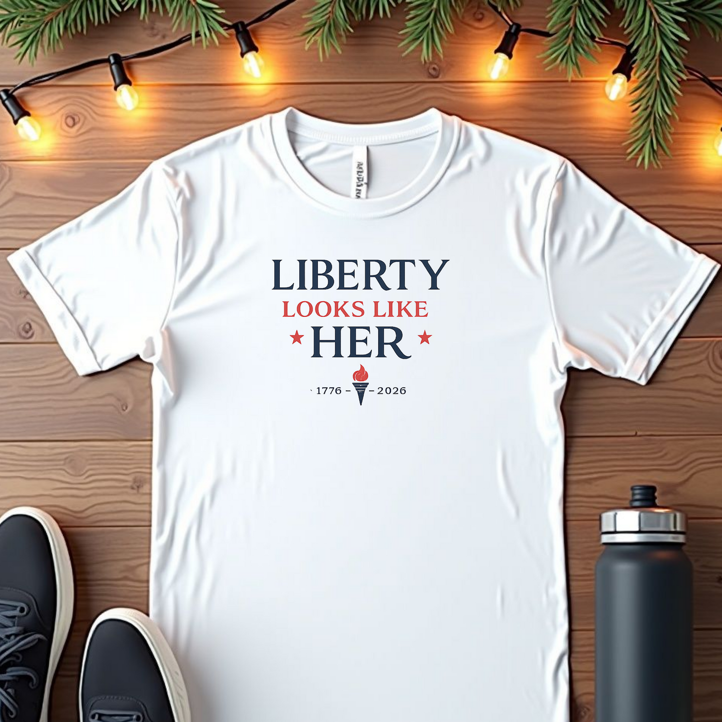 Liberty Looks Like Her T-Shirt — Patriotic Women’s Empowerment Tee