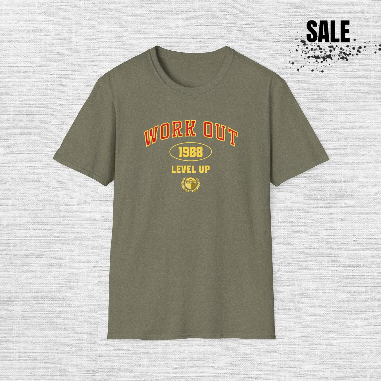 Workout Level Up 1988 T-Shirt — Retro Gym Fitness Tee