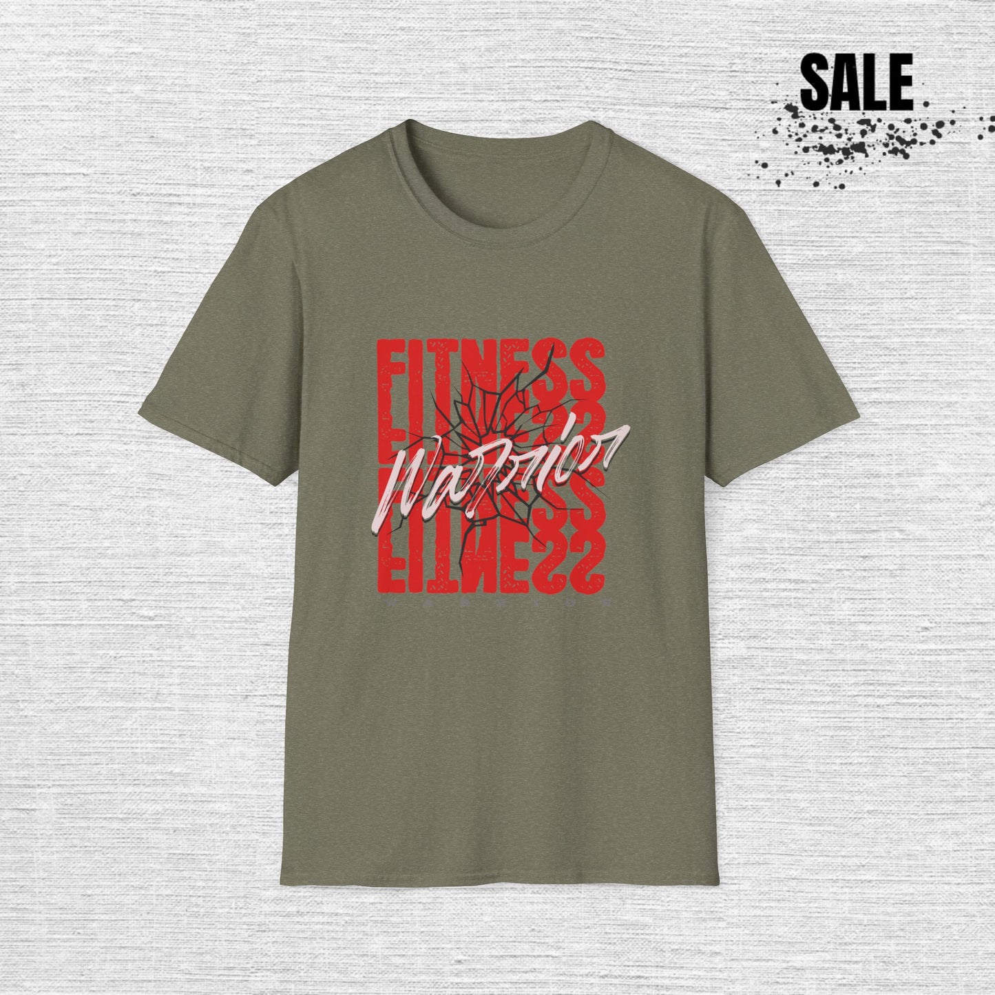 Fitness Glitch T-Shirt — Distressed Red 'FITNESS' Graphic Tee for Gym & Activewear