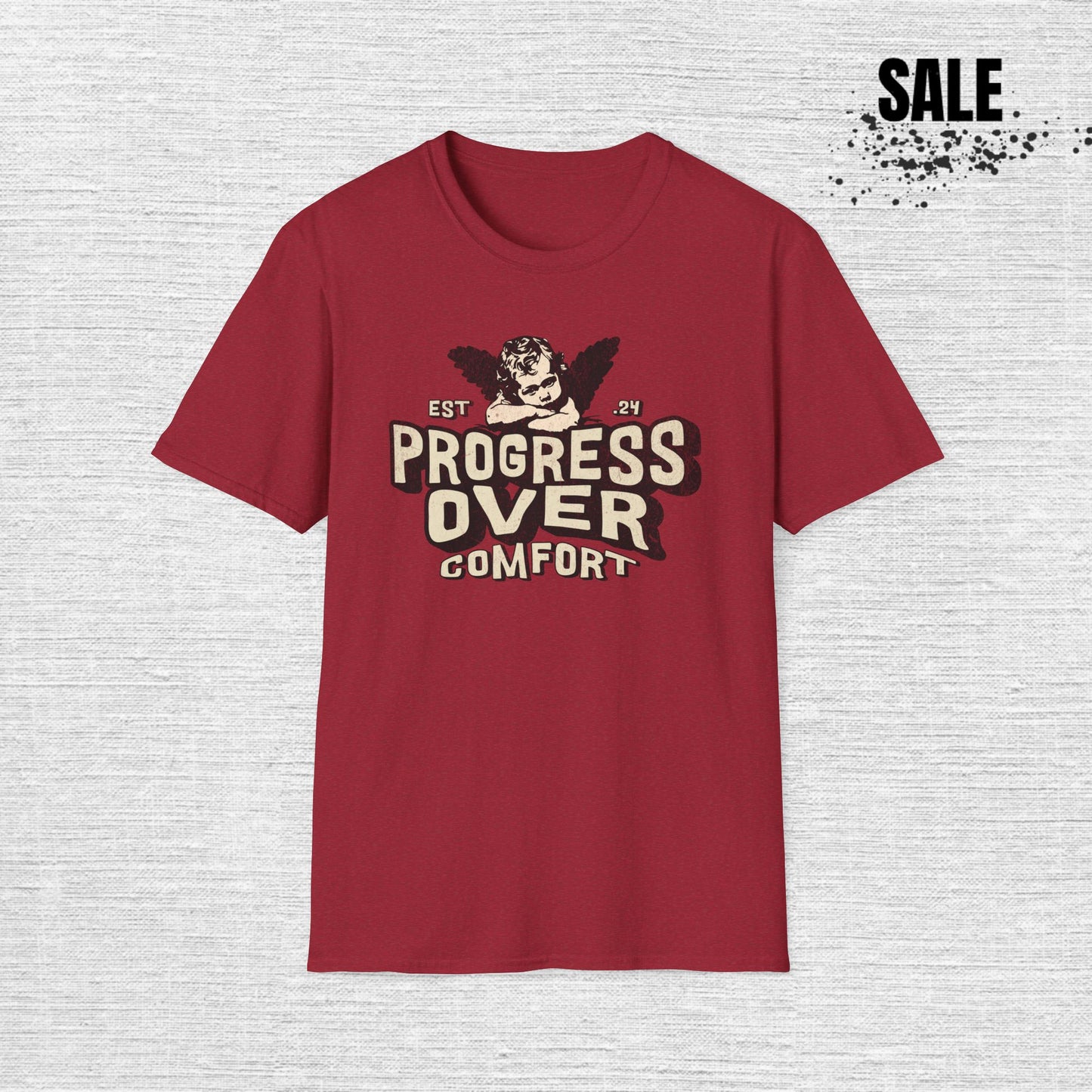 Progress Over Comfort T-Shirt — Motivational Vintage Fitness Tee
