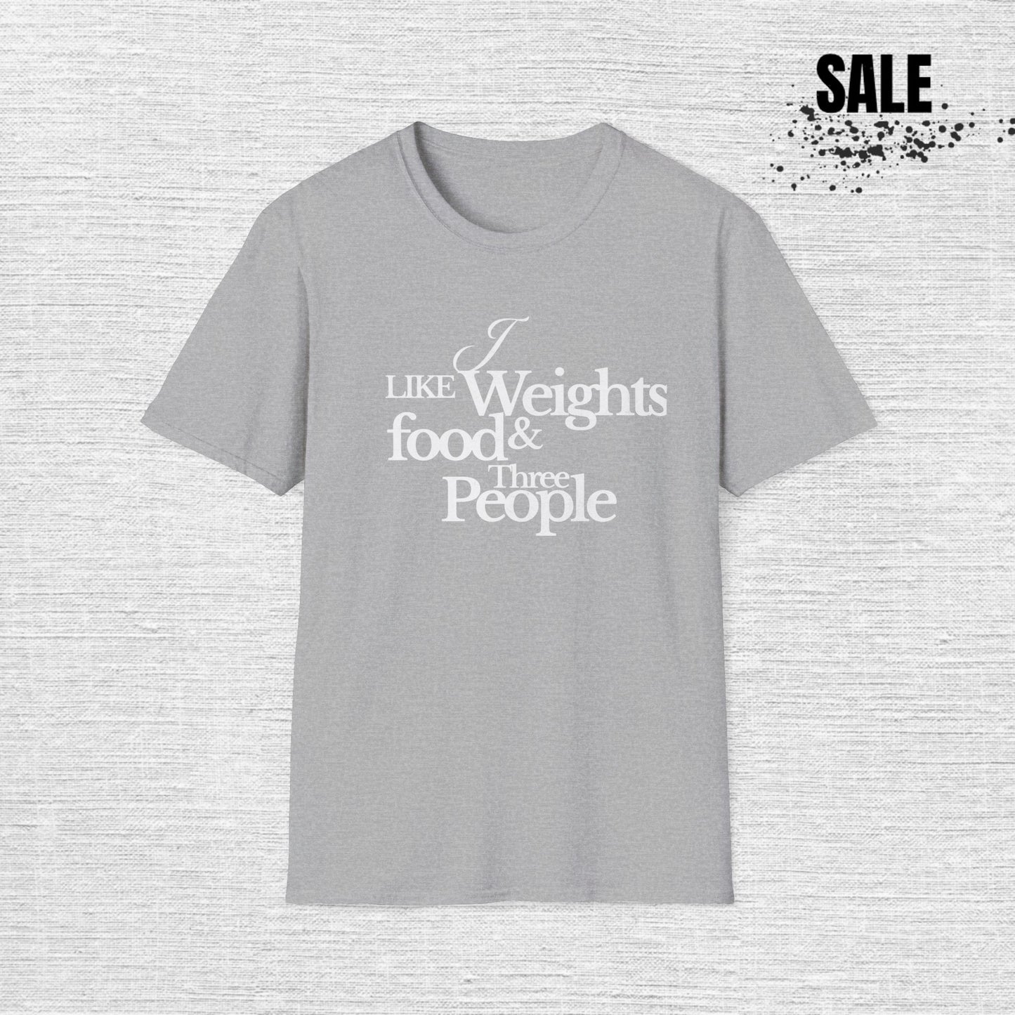 Fitness Enthusiast T-Shirt: 'I Like Weights & Food'