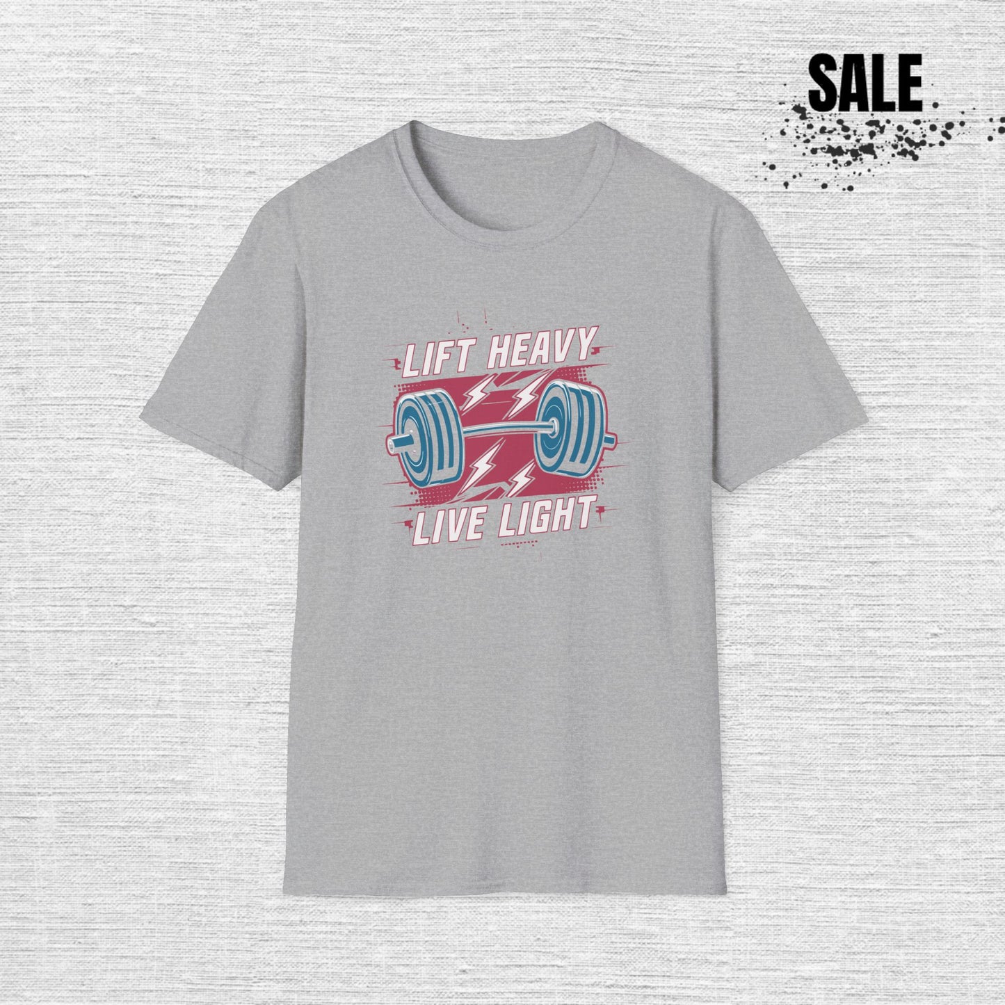 Lift Heavy Live Light T-Shirt — Motivational Weightlifting Gym Tee