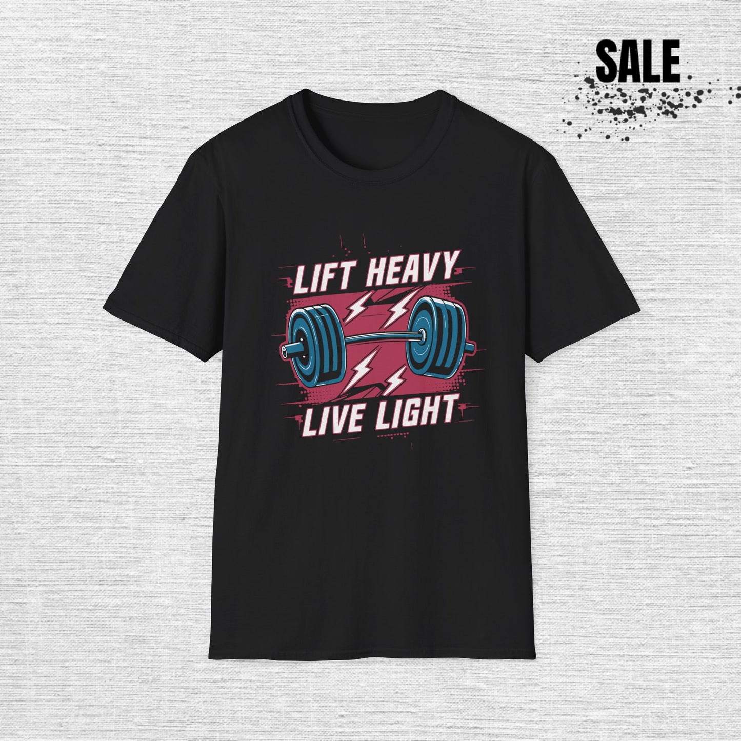 Lift Heavy Live Light T-Shirt — Motivational Weightlifting Gym Tee