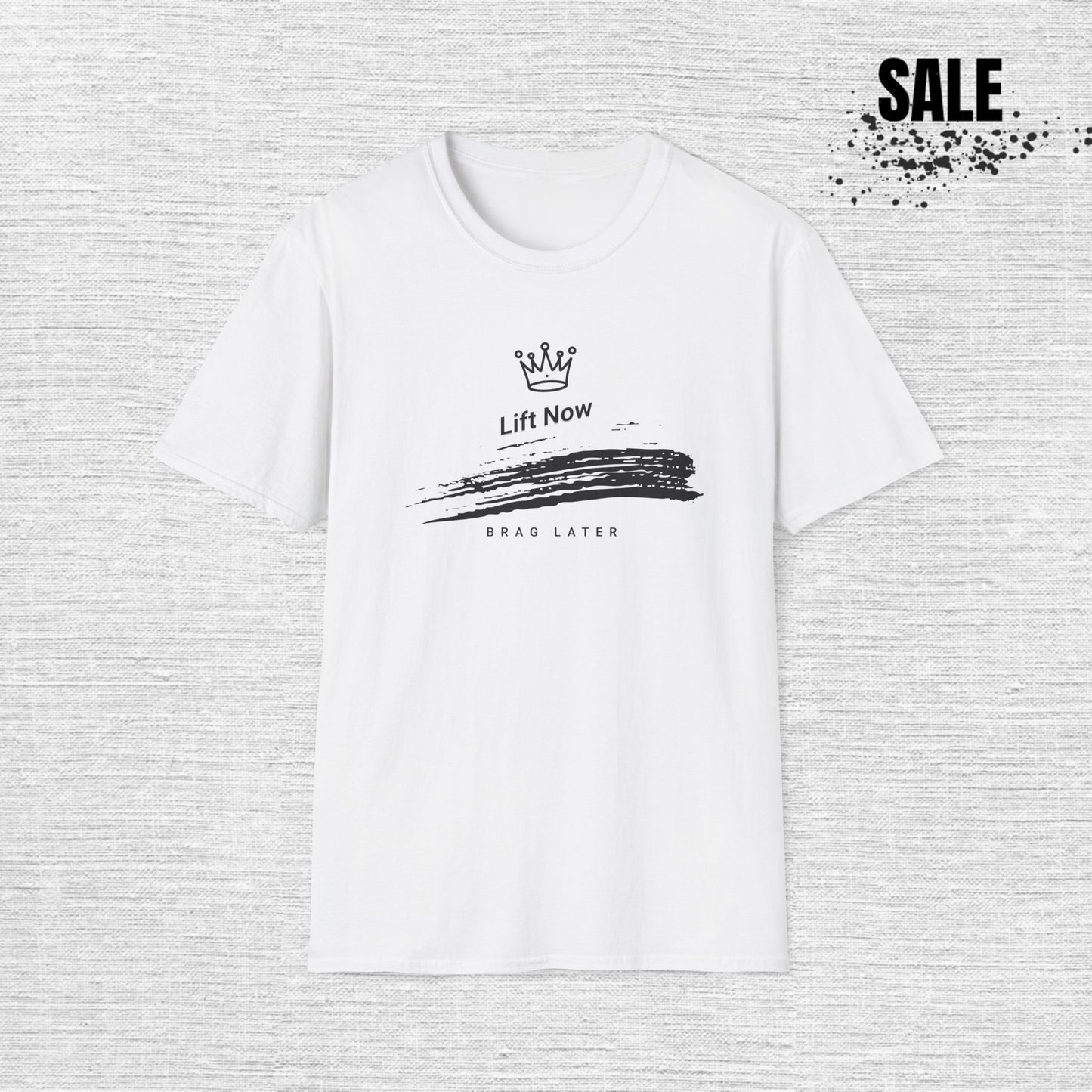 Lift Now Brushstroke T-Shirt — Minimal Crown Fitness Tee