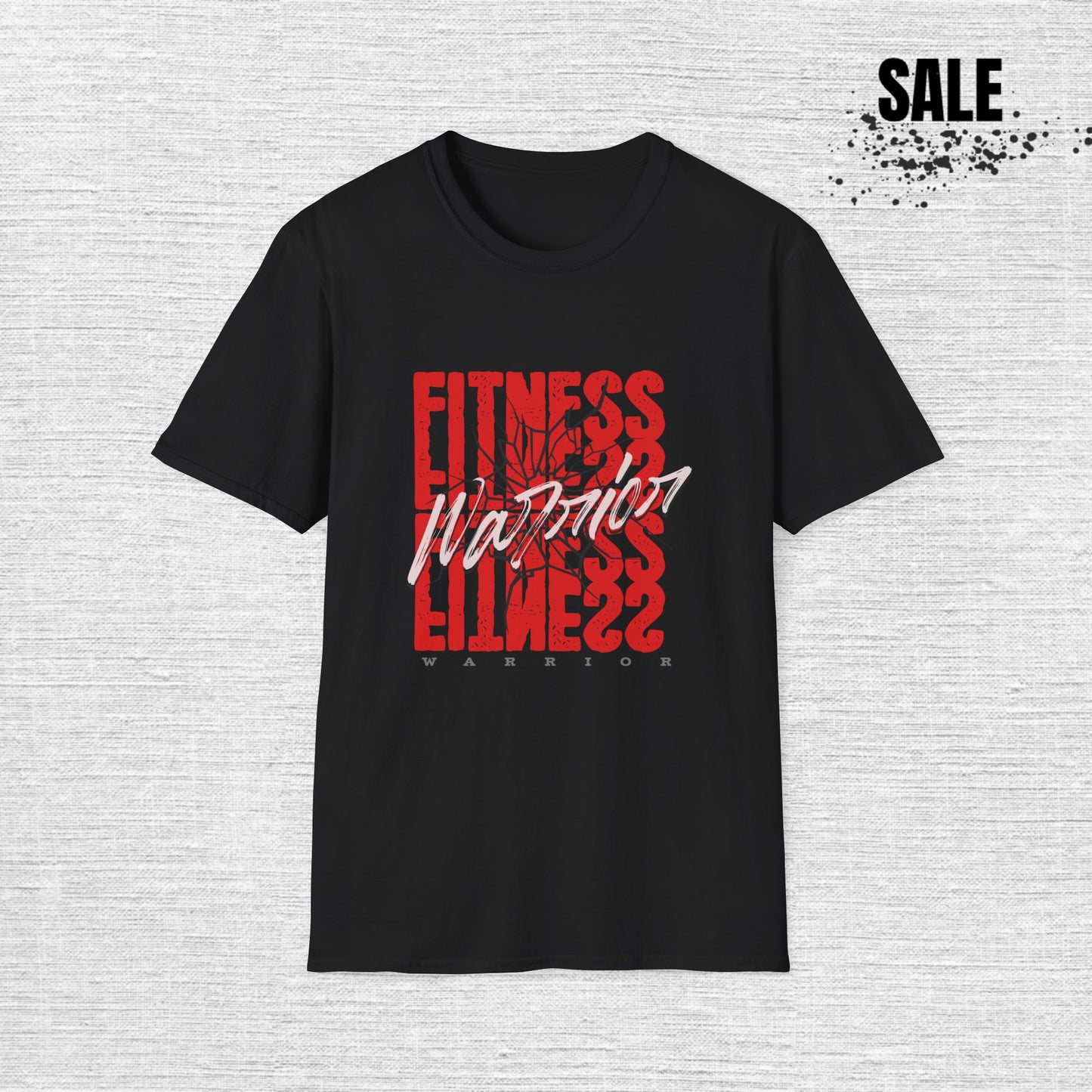 Fitness Glitch T-Shirt — Distressed Red 'FITNESS' Graphic Tee for Gym & Activewear