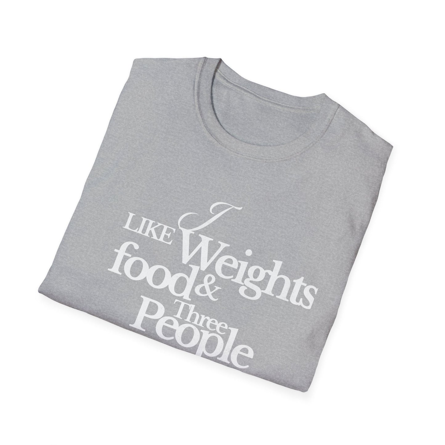 Fitness Enthusiast T-Shirt: 'I Like Weights & Food'