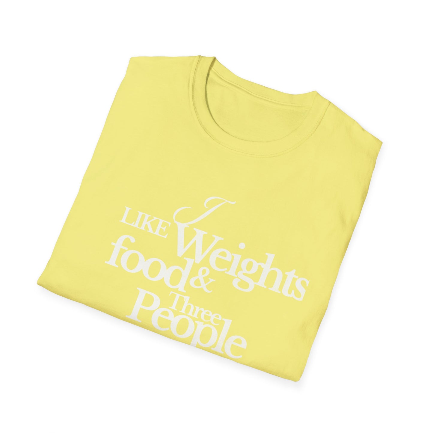 Fitness Enthusiast T-Shirt: 'I Like Weights & Food'