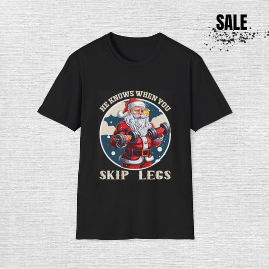 Santa Skip Legs Unisex Softstyle T-Shirt