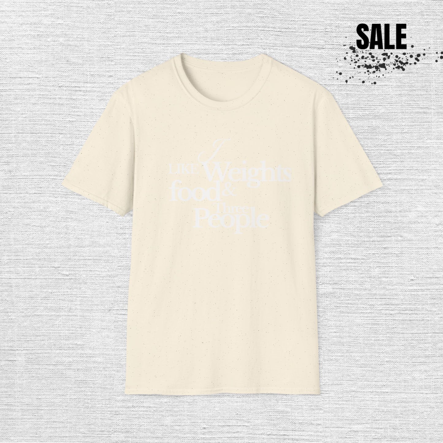 Fitness Enthusiast T-Shirt: 'I Like Weights & Food'