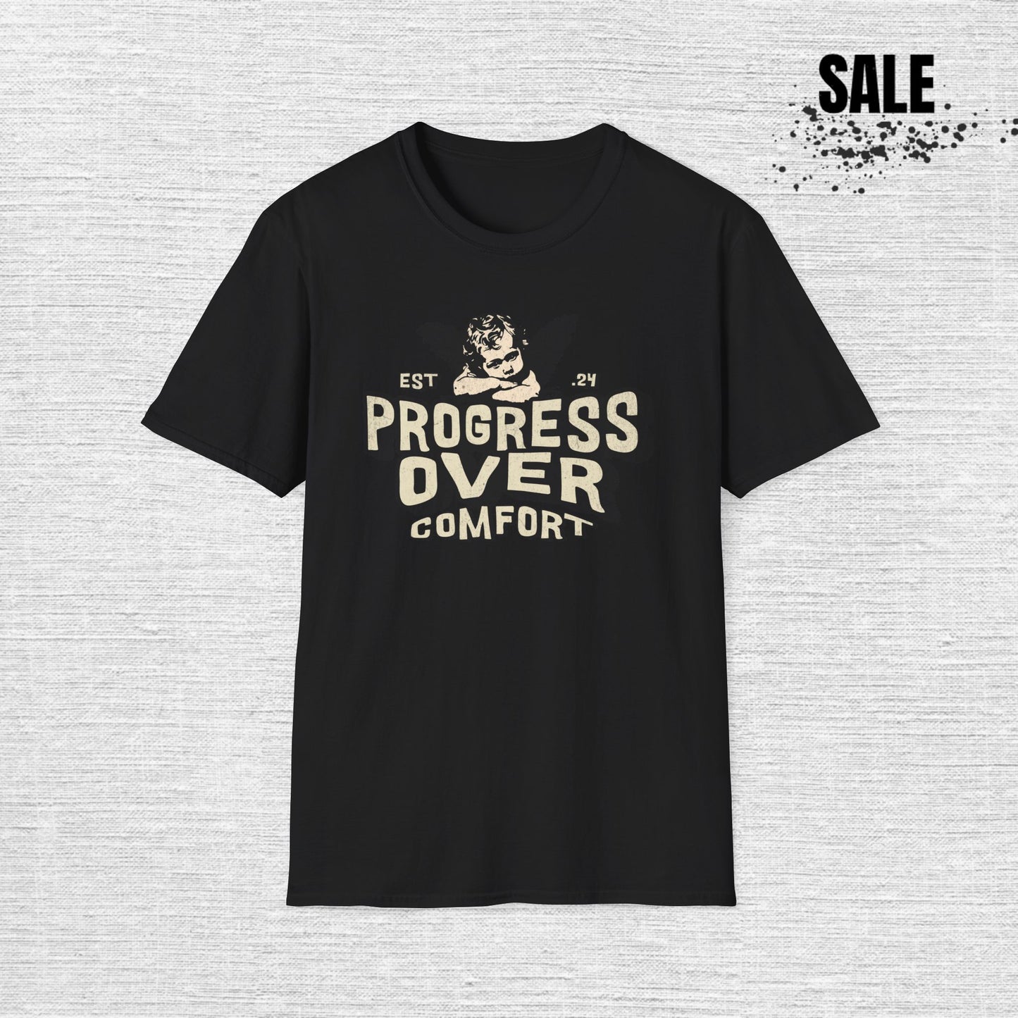 Progress Over Comfort T-Shirt — Motivational Vintage Fitness Tee