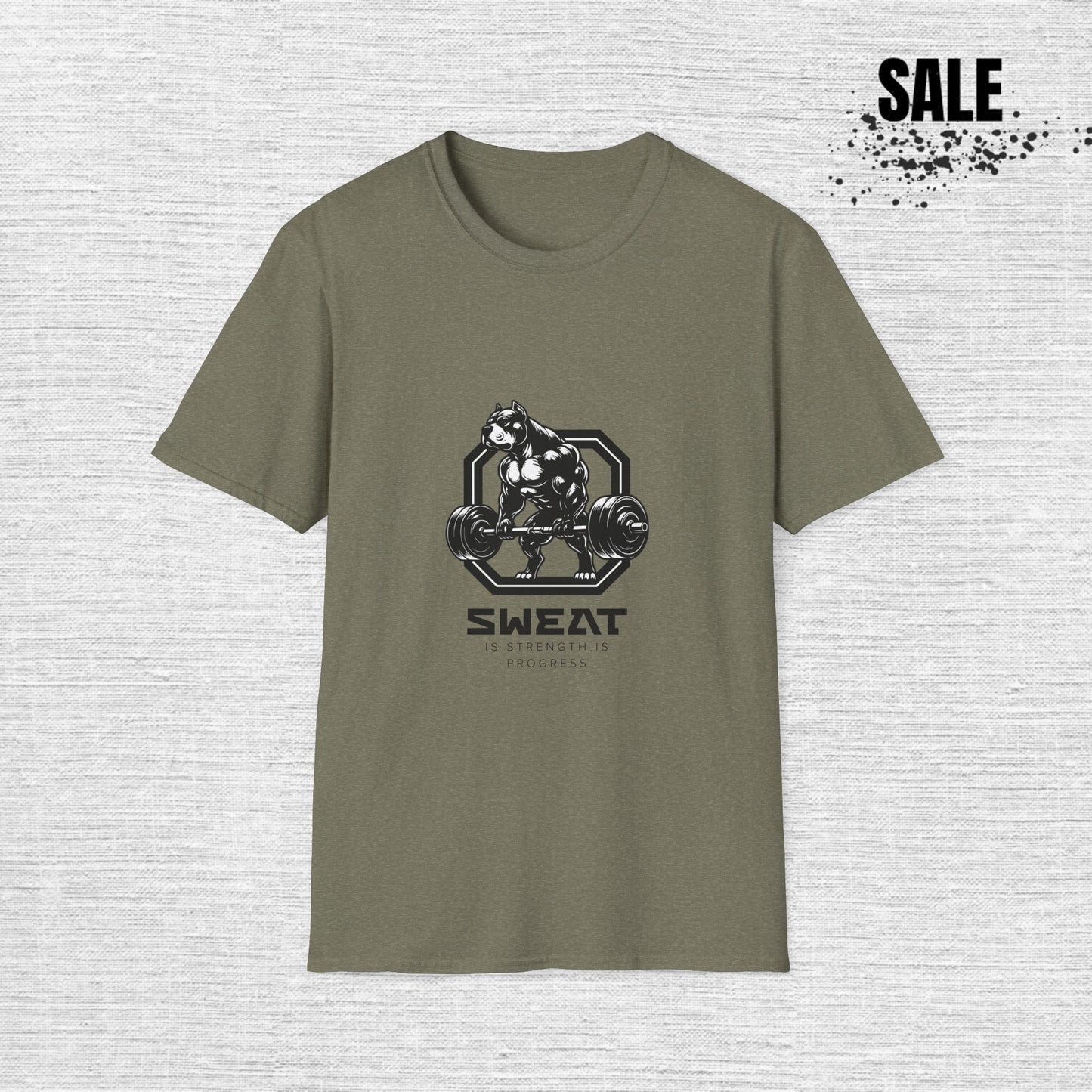 Gym Wolf T-Shirt – “SWEAT” Weightlifting Workout Tee