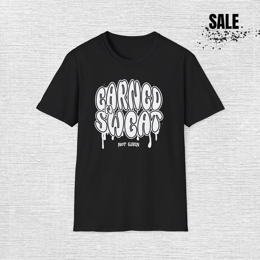 Earned Sweat Graphic T-Shirt — Dripping Retro Fitness Tee