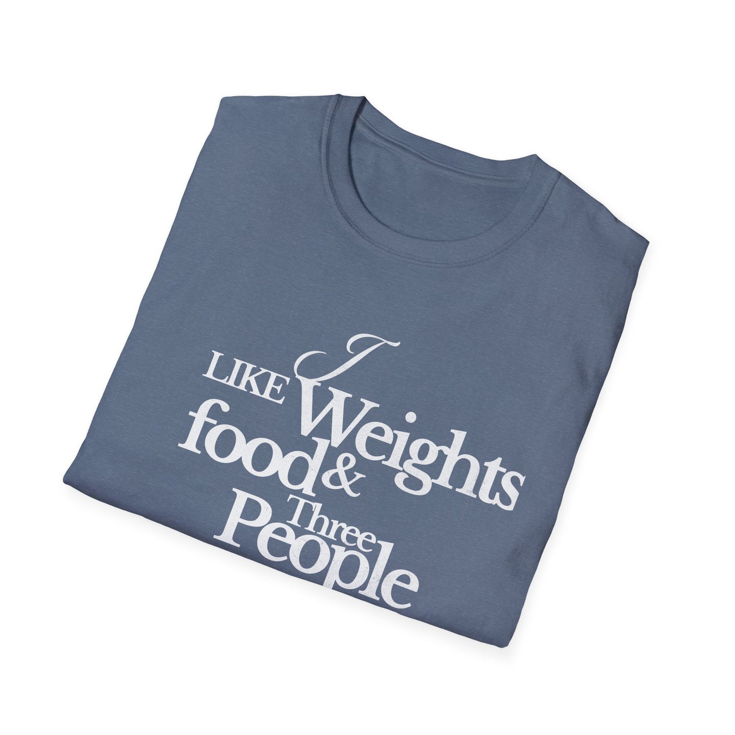 Fitness Enthusiast T-Shirt: 'I Like Weights & Food'