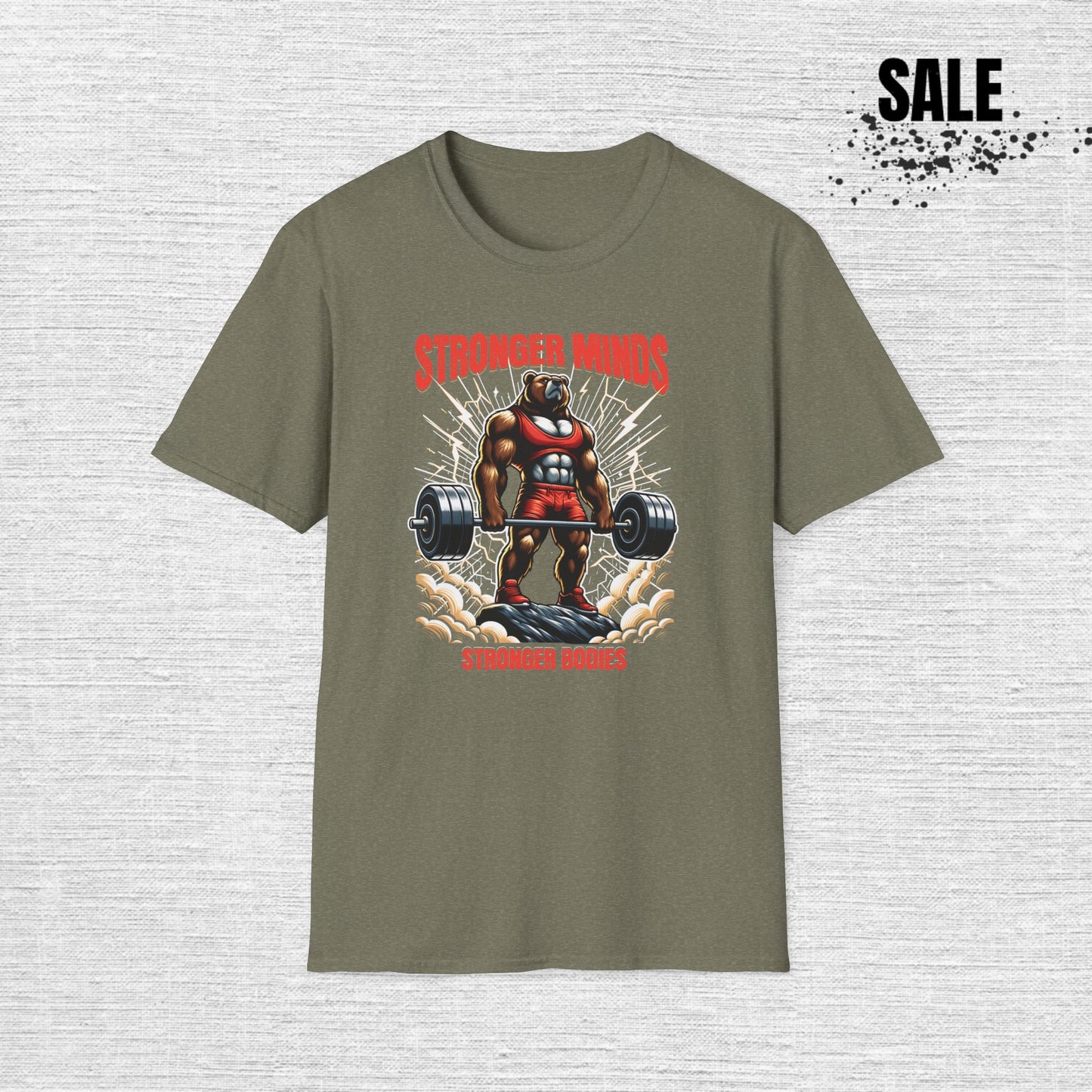 Workout T-Shirt — "Stronger Minds, Stronger Bodies" Weightlifting Graphic Tee