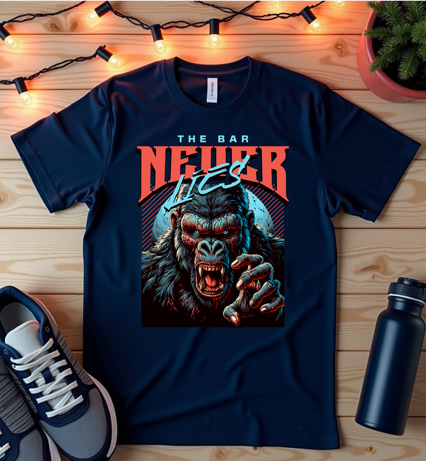 Gorilla Gym T-Shirt — "The Bar Never Lies" Fitness Tee