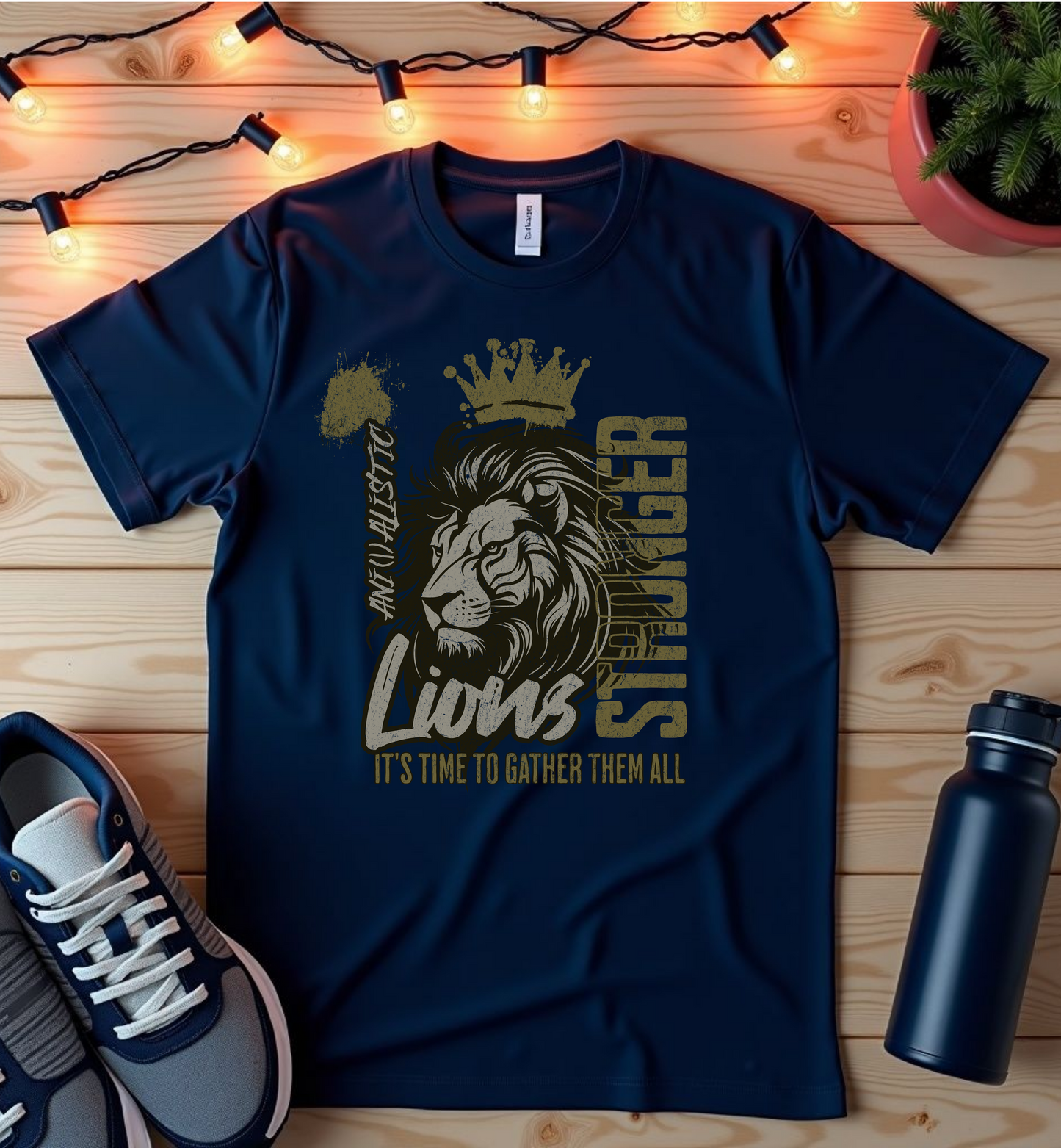 Lion Stronger Gym T-Shirt — Motivational Fitness Tee