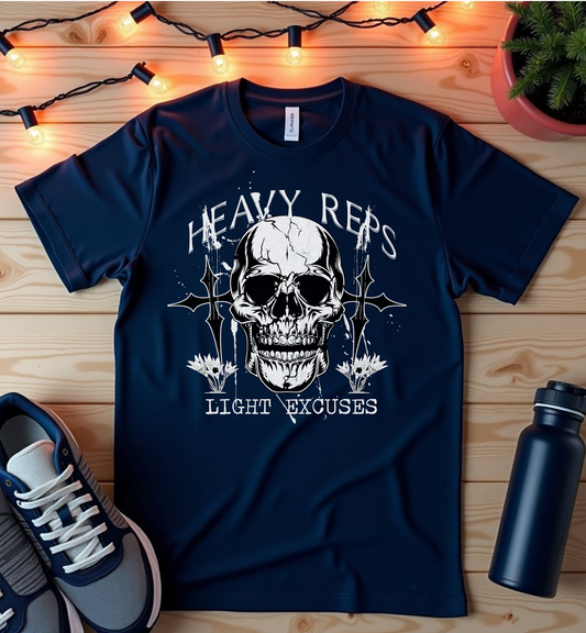 Skull Gym T-Shirt — Hardcore Fitness Skull Tee for Weightlifters