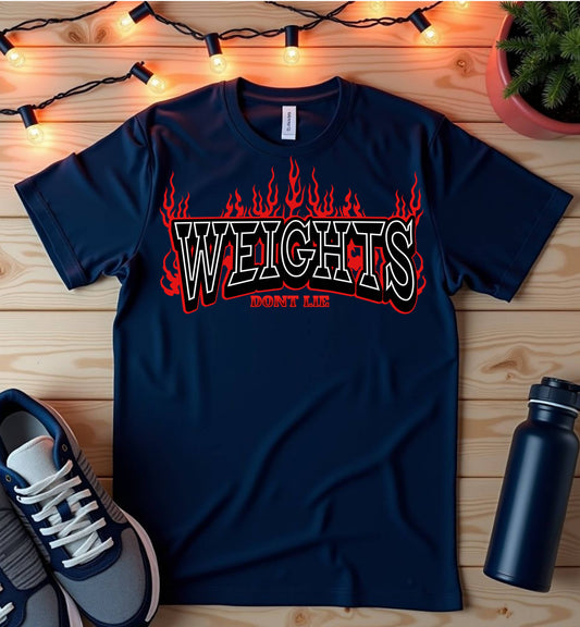 Weights Flame T-Shirt — Gym & Fitness Workout Tee