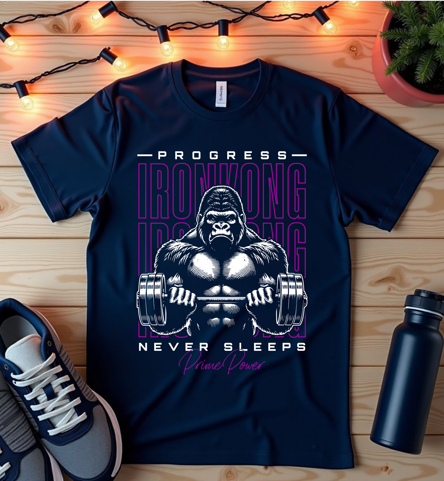 Progress Gorilla 'Never Sleeps' Workout T-Shirt