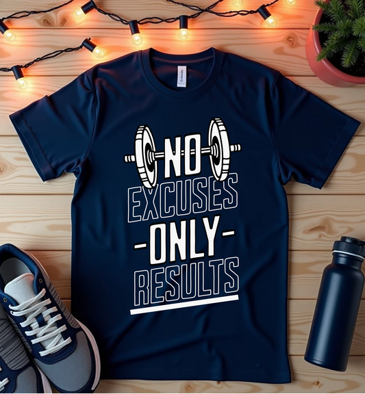 No Excuses Only Results Gym T-Shirt