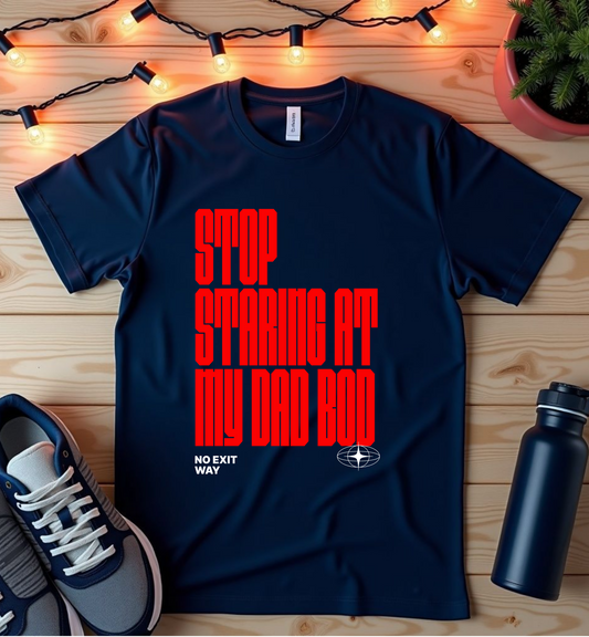 Funny Dad Bod Unisex Softstyle T-Shirt – Stop Staring At My Dad Bod
