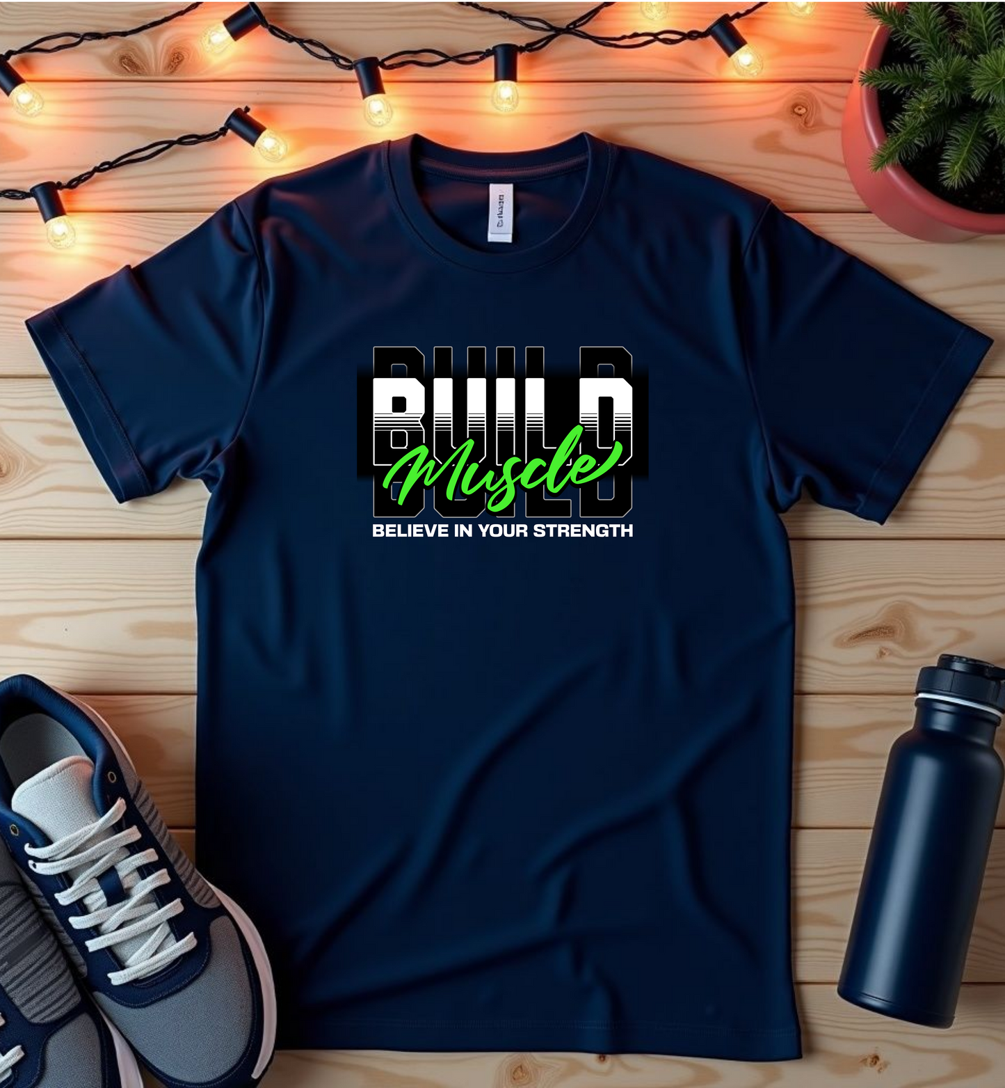 Built Muscle Gym T-Shirt — Men's Fitness Workout Tee