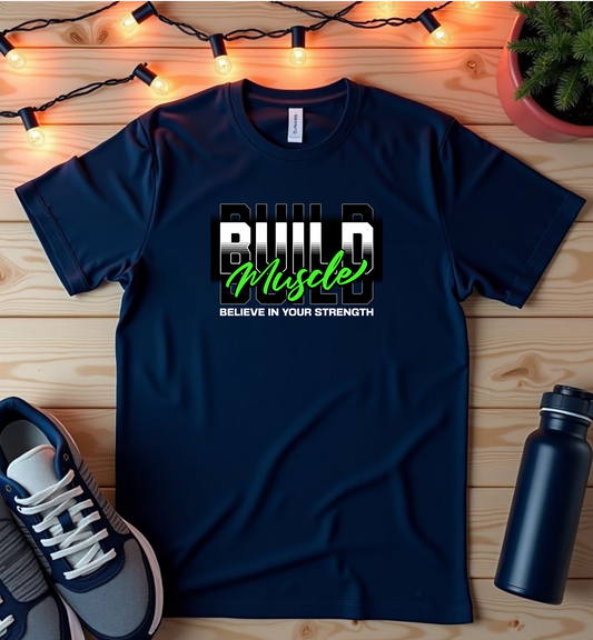 Built Muscle Gym T-Shirt — Men's Fitness Workout Tee