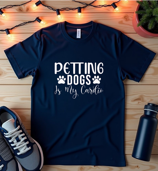 Pet Lover Unisex Softstyle T-Shirt - 'Petting Dogs is My Cardio'