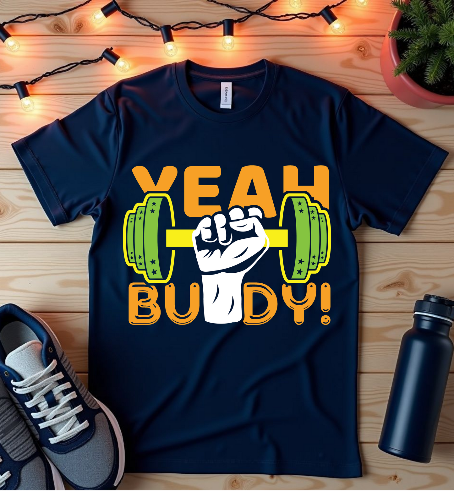 Unisex Gym T-Shirt - 'Yeah Buddy' Workout Tee