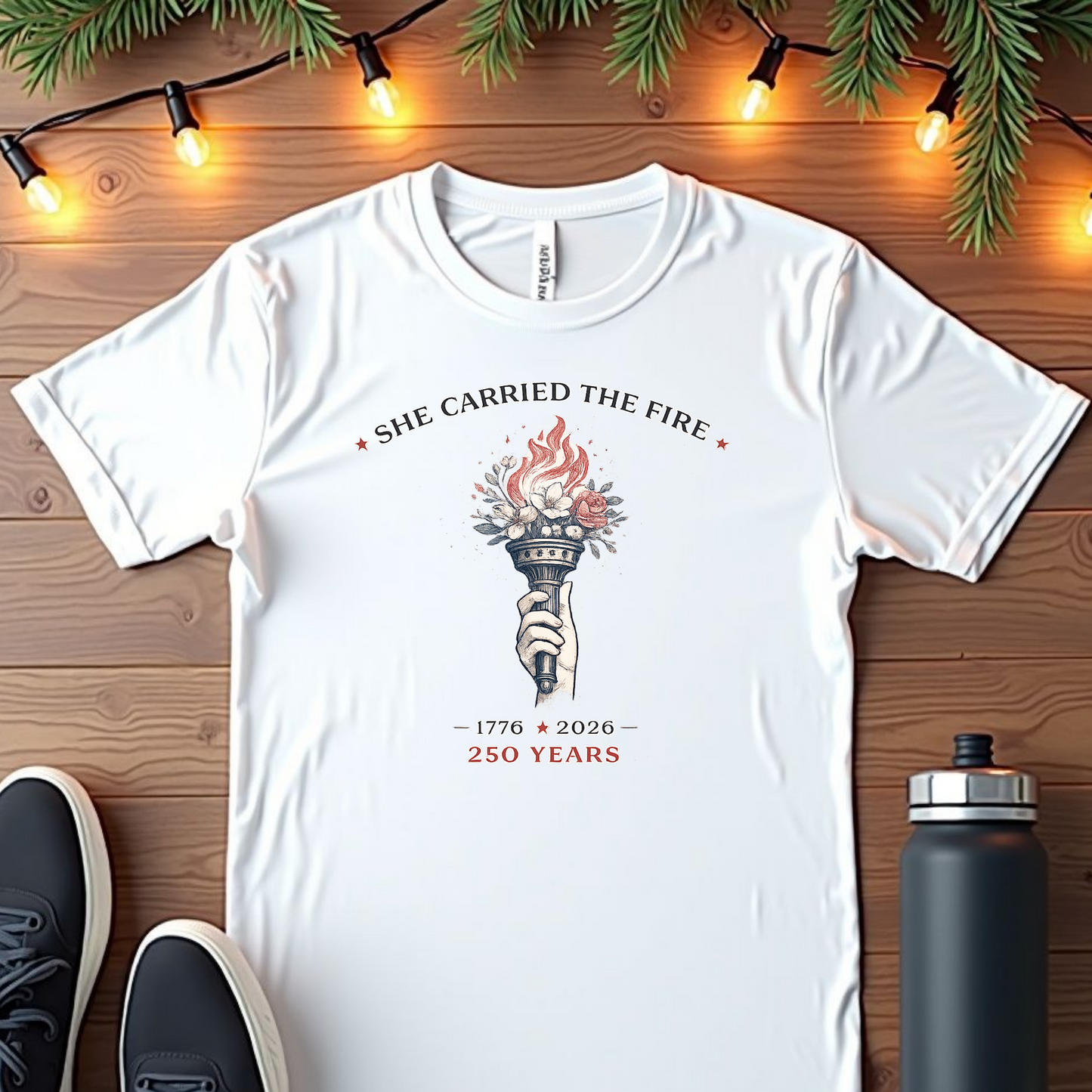 She Carried the Fire 250th Anniversary T-Shirt