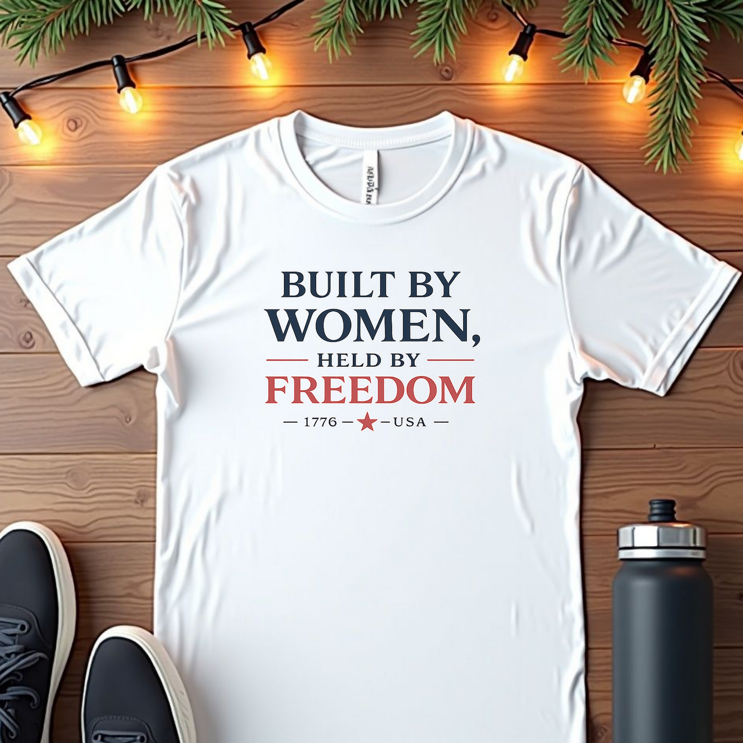 Built By Women Held By Freedom T-Shirt — Patriotic Women’s Empowerment Tee