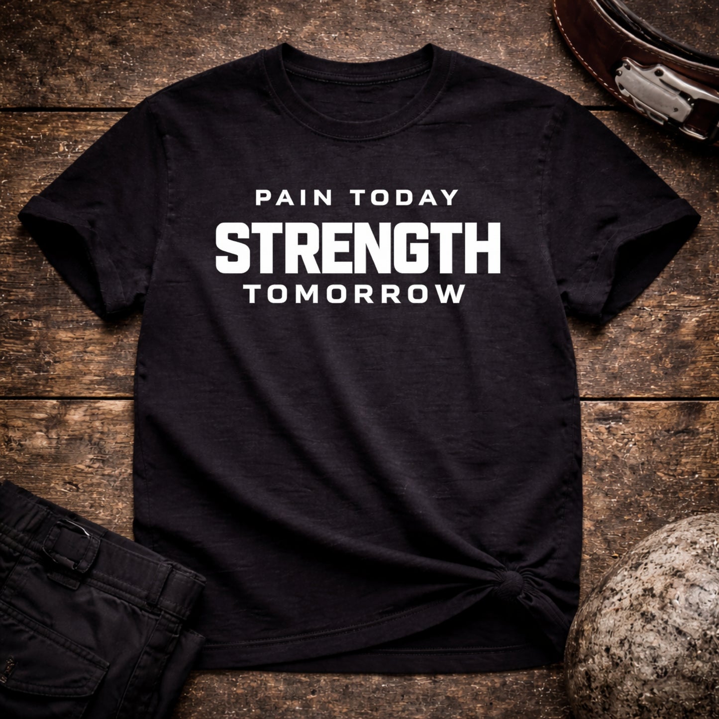 Motivational Tee - "Pain Today Strength Tomorrow" Fitness Shirt