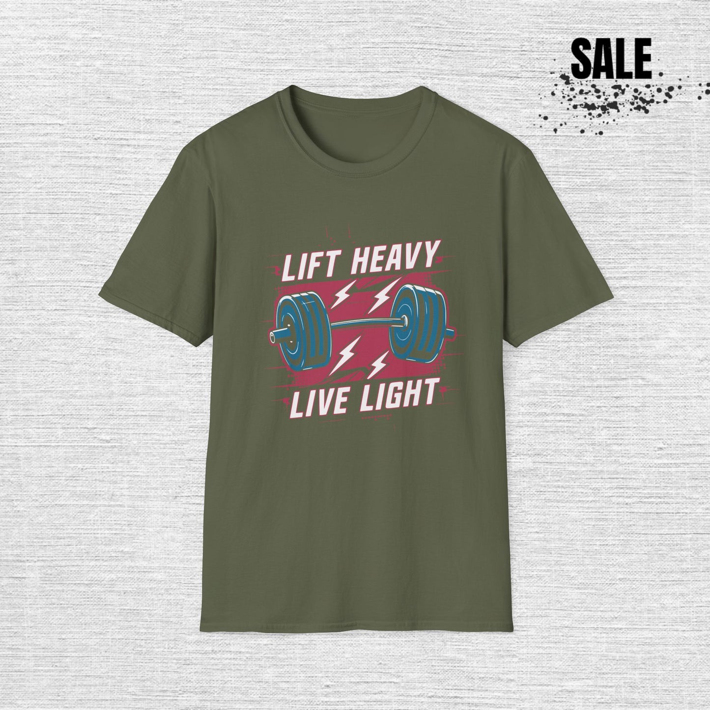 Lift Heavy Live Light T-Shirt — Motivational Weightlifting Gym Tee