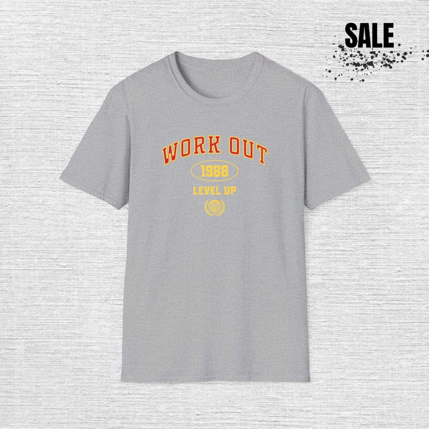 Workout Level Up 1988 T-Shirt — Retro Gym Fitness Tee