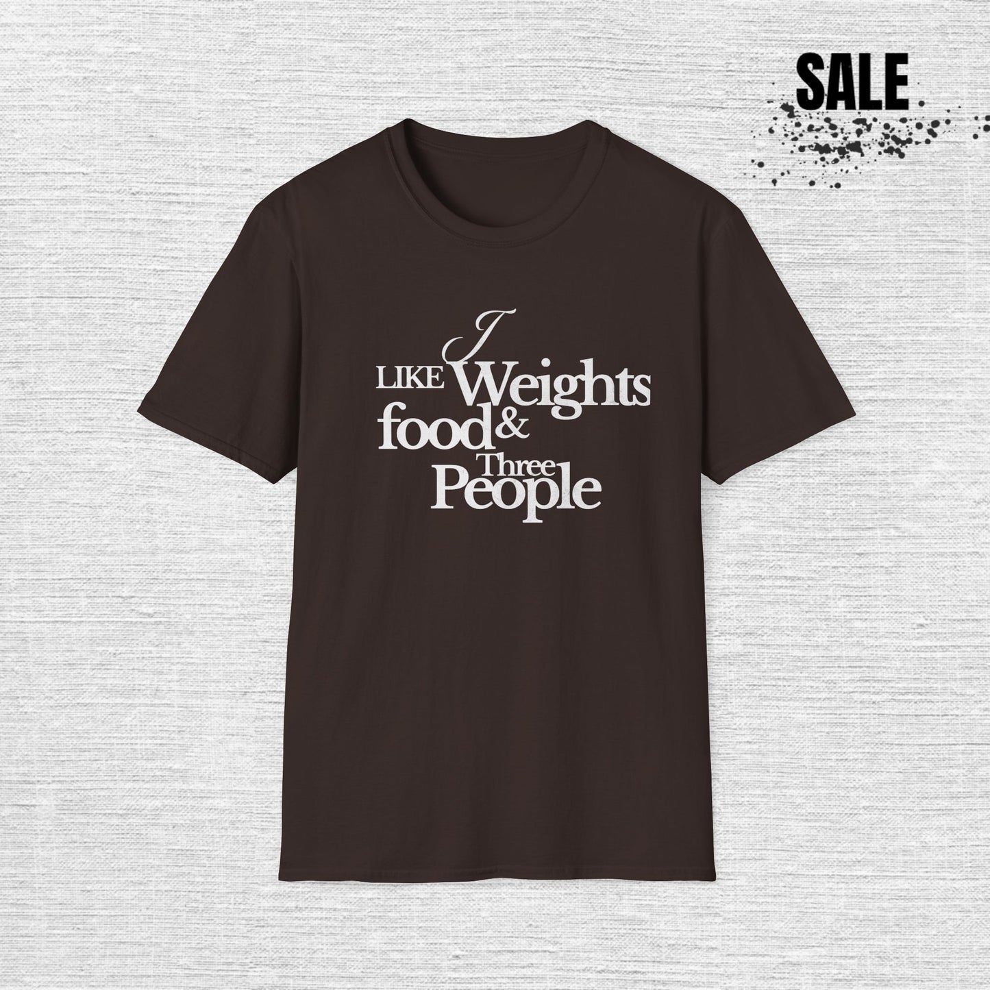 Fitness Enthusiast T-Shirt: 'I Like Weights & Food'
