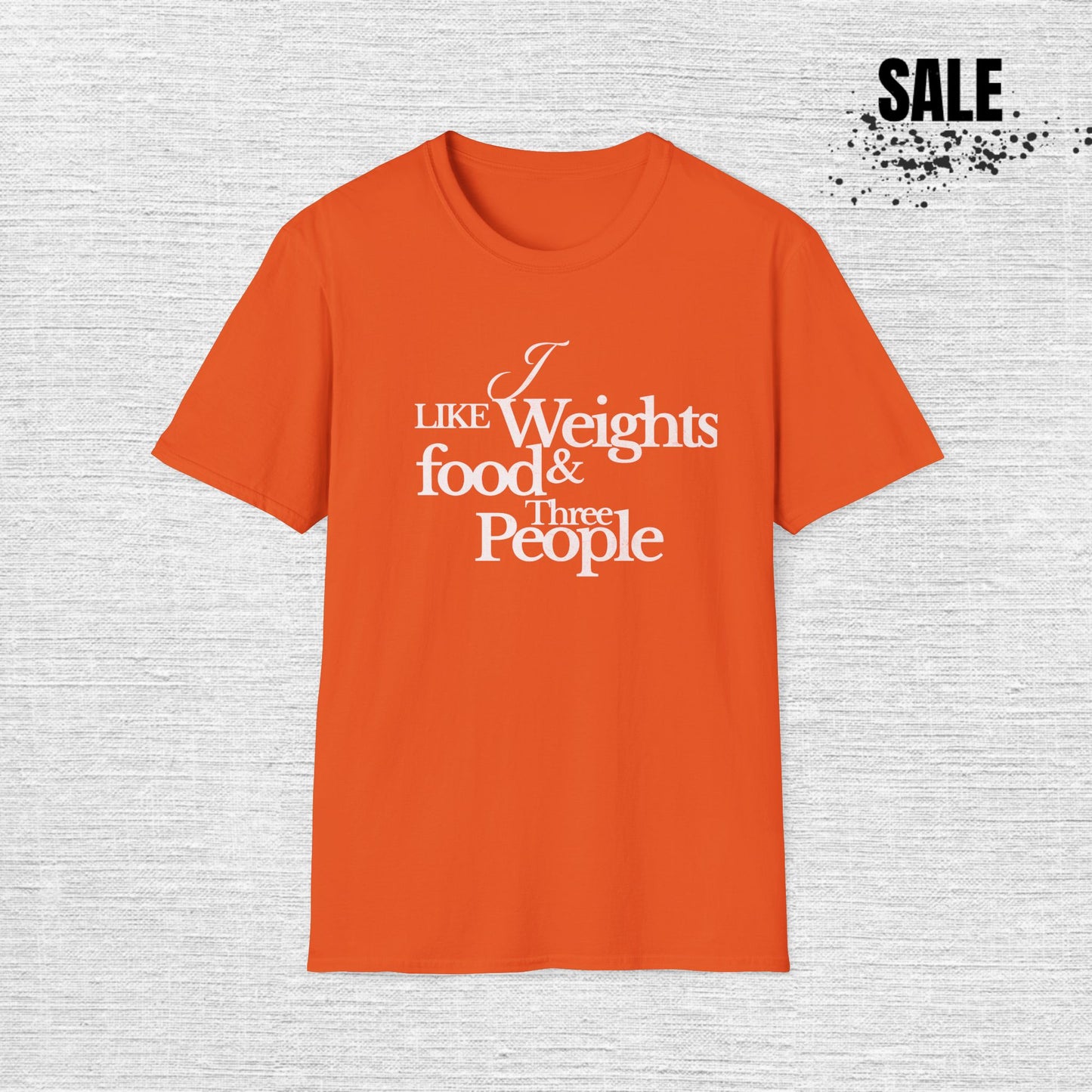 Fitness Enthusiast T-Shirt: 'I Like Weights & Food'