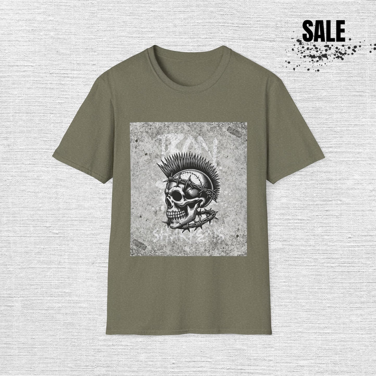 Punk Skull Mohawk T-Shirt — Grunge Rock Graphic Tee
