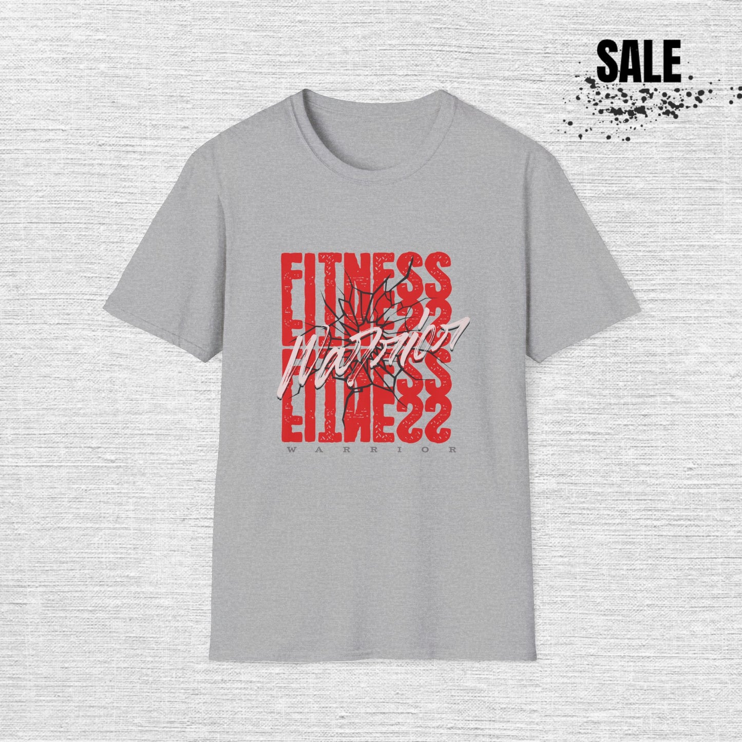 Fitness Glitch T-Shirt — Distressed Red 'FITNESS' Graphic Tee for Gym & Activewear
