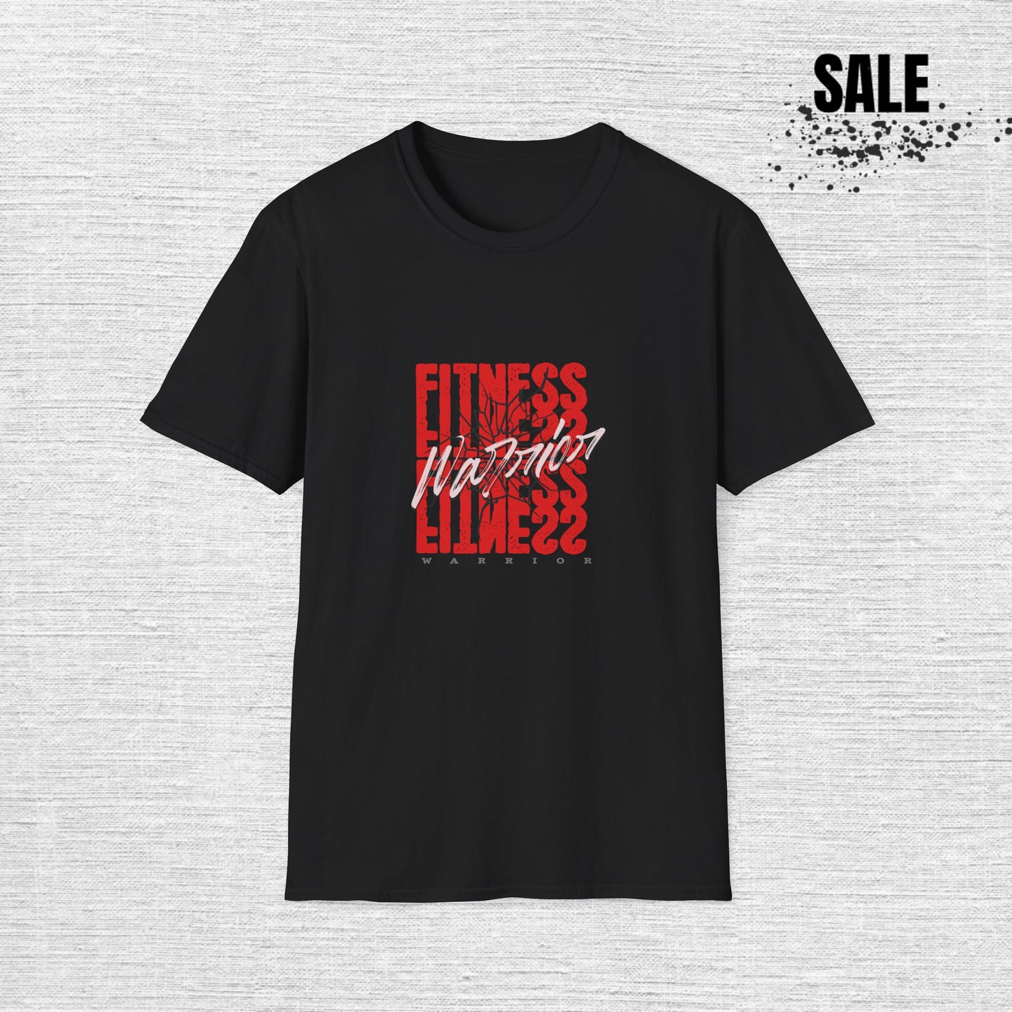 Fitness Glitch T-Shirt — Distressed Red 'FITNESS' Graphic Tee for Gym & Activewear
