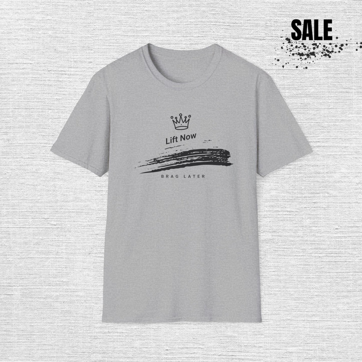 Lift Now Brushstroke T-Shirt — Minimal Crown Fitness Tee