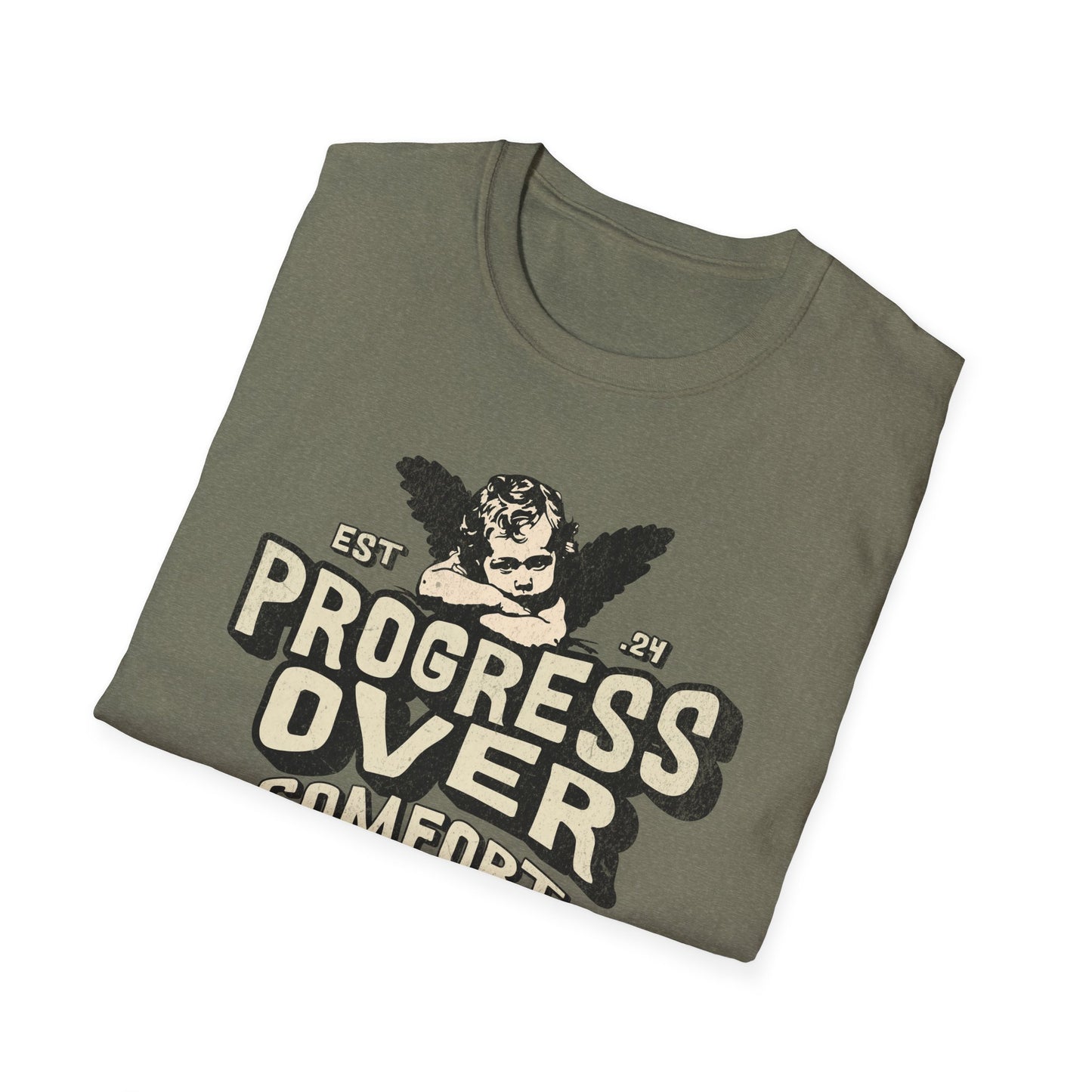 Progress Over Comfort T-Shirt — Motivational Vintage Fitness Tee