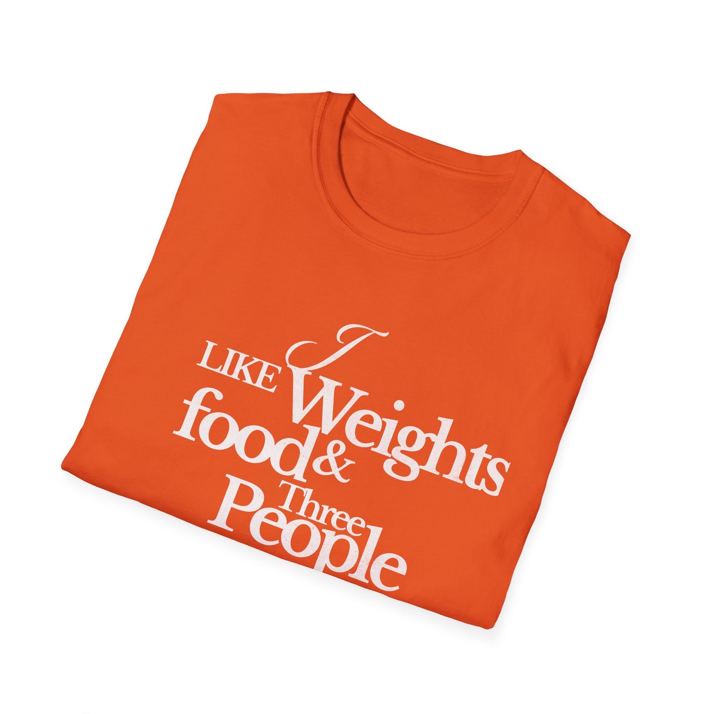 Fitness Enthusiast T-Shirt: 'I Like Weights & Food'
