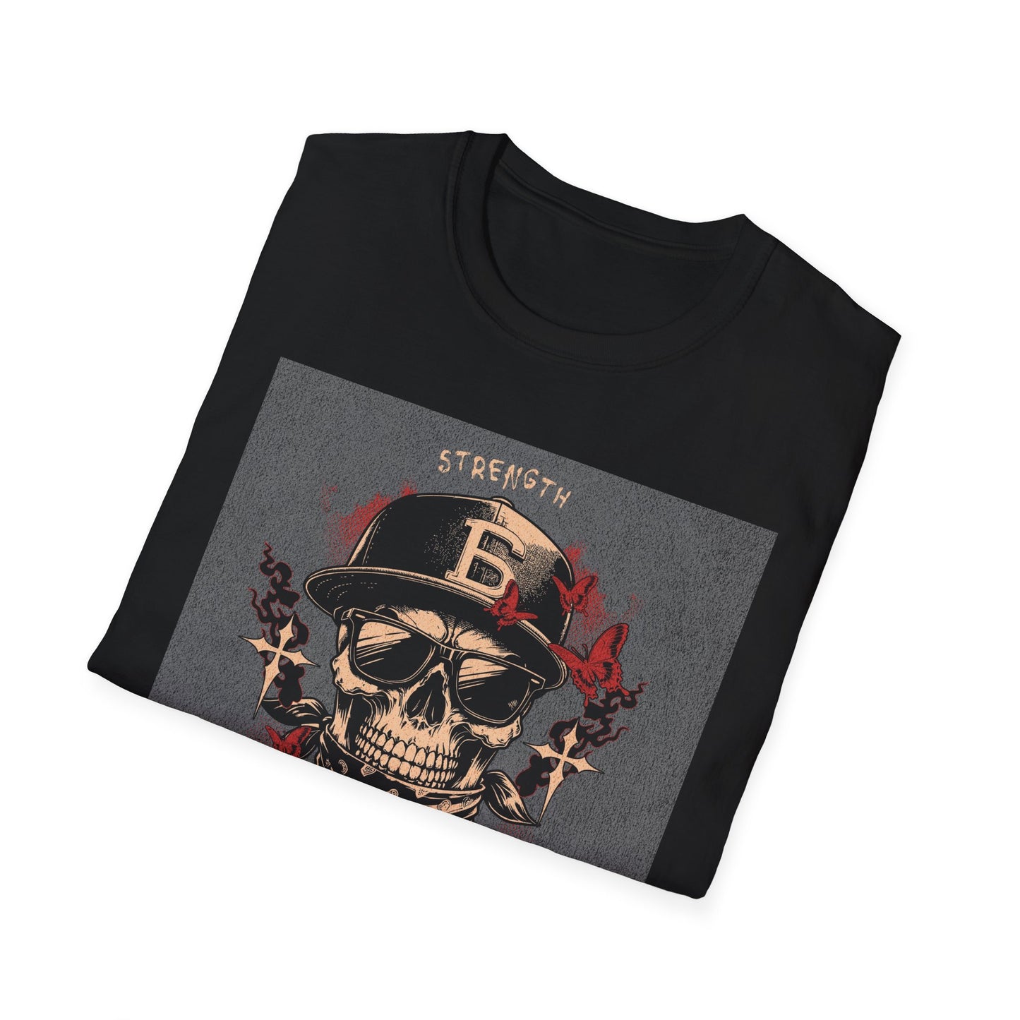 Skull Baseball 'Over Fighters' Graphic T‑Shirt