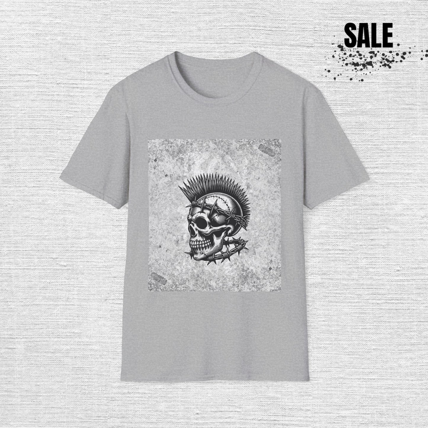 Punk Skull Mohawk T-Shirt — Grunge Rock Graphic Tee