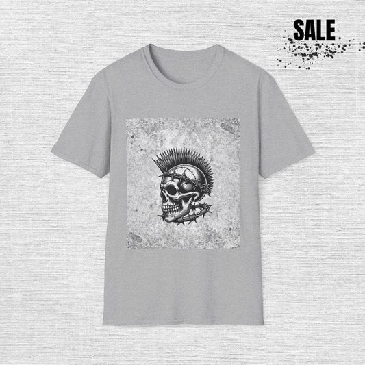 Punk Skull Mohawk T-Shirt — Grunge Rock Graphic Tee