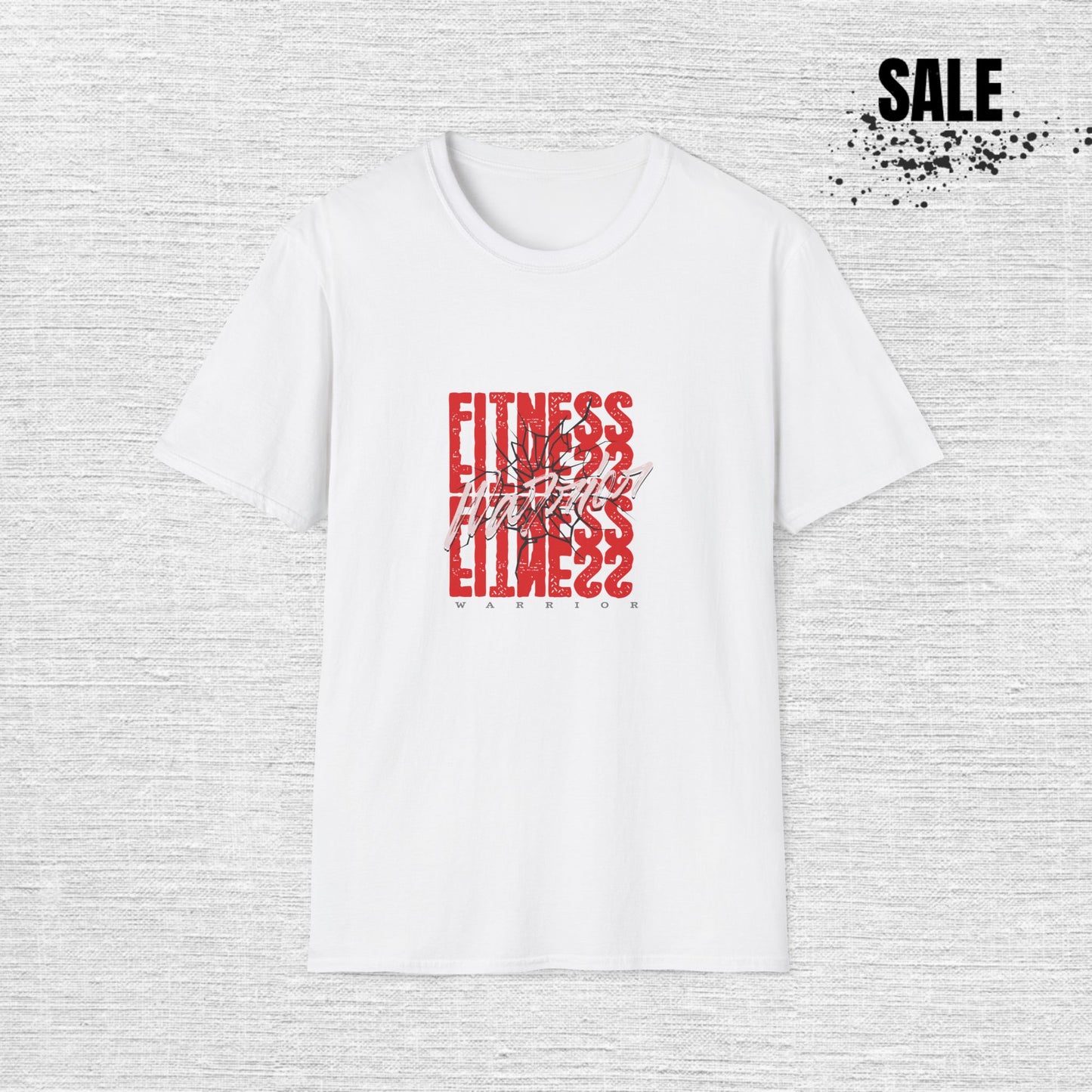 Fitness Glitch T-Shirt — Distressed Red 'FITNESS' Graphic Tee for Gym & Activewear