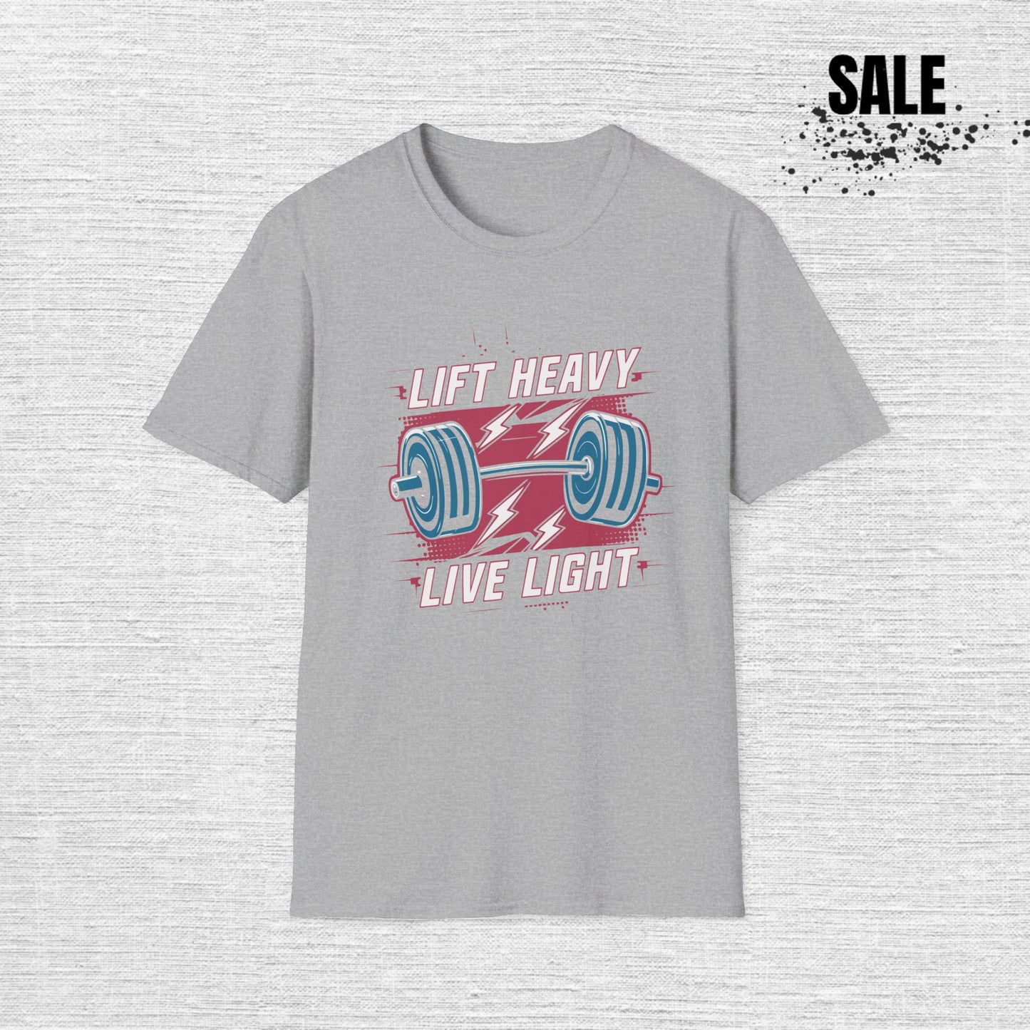 Lift Heavy Live Light T-Shirt — Motivational Weightlifting Gym Tee