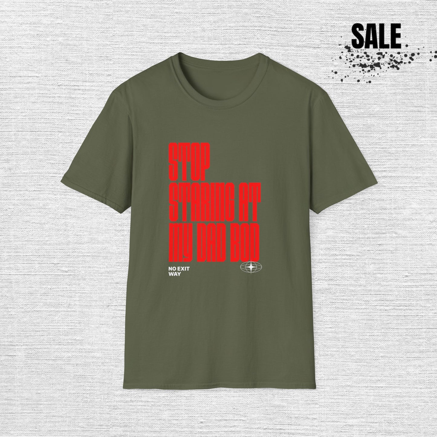 Funny Dad Bod Unisex Softstyle T-Shirt – Stop Staring At My Dad Bod