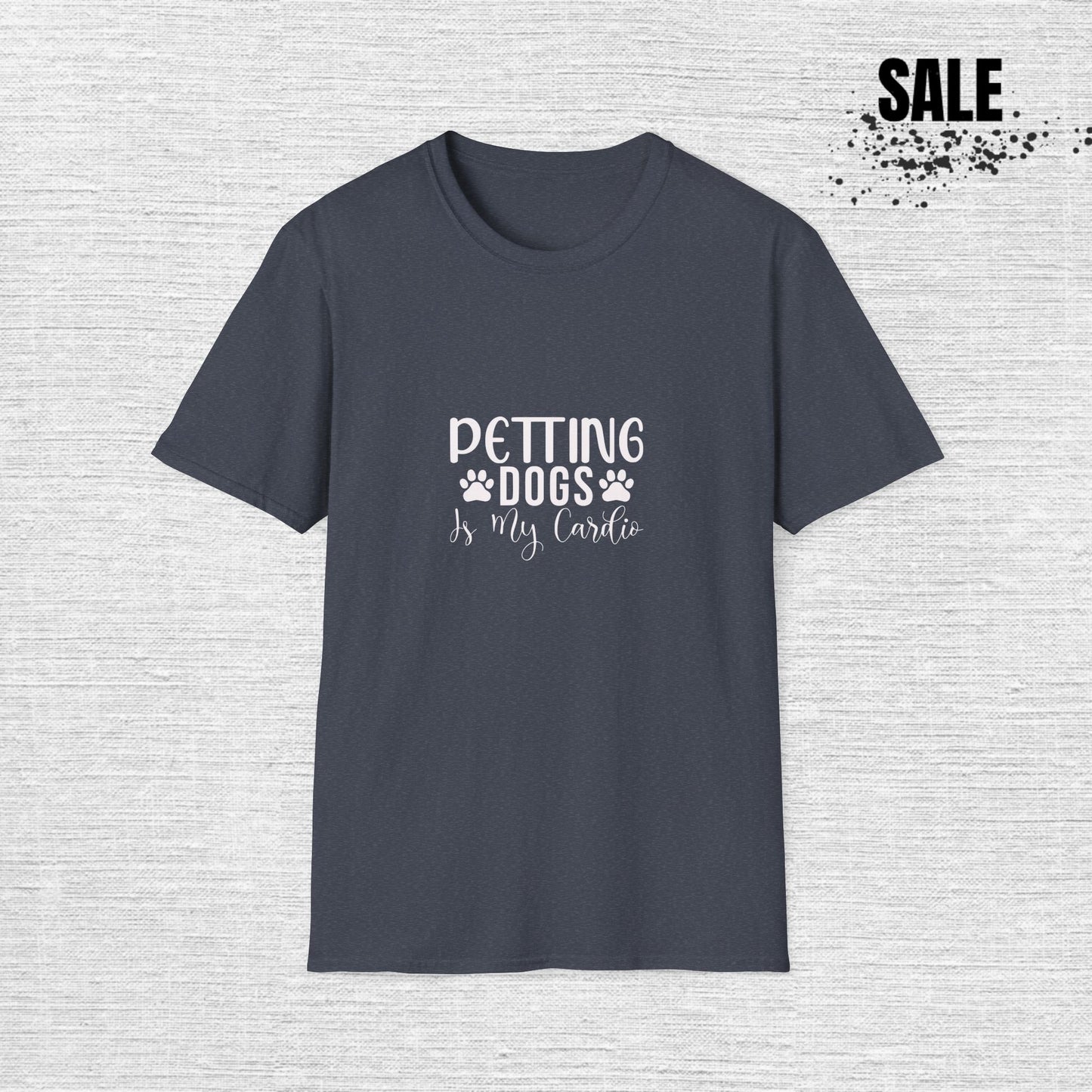 Pet Lover Unisex Softstyle T-Shirt - 'Petting Dogs is My Cardio'